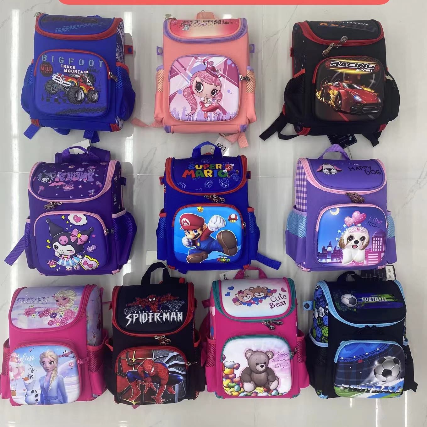 Kindergarten backpack new cute cartoon backpack for 3-6 years old, fully open backpack for foreign trade, PC hard shell backpack
