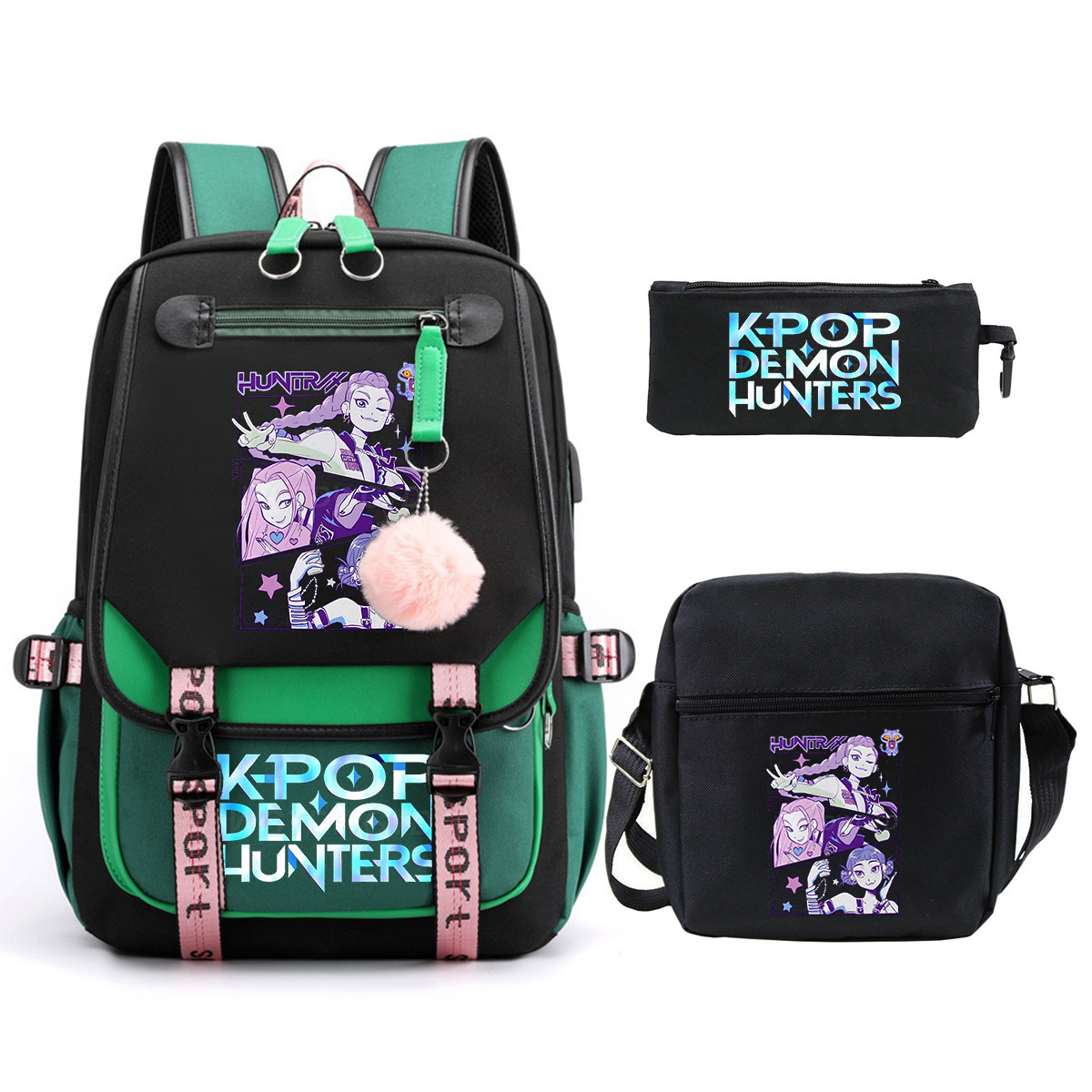Witch Hunting Squad Printed Children's Fashion Backpack Cross border Large Capacity Casual Backpack Set for Primary and Secondary School Students Witch Hunting Squad Printed Children's Fashion Backpack Cross border Large Capacity Casual Backpack Set for Primary and Secondary School Students