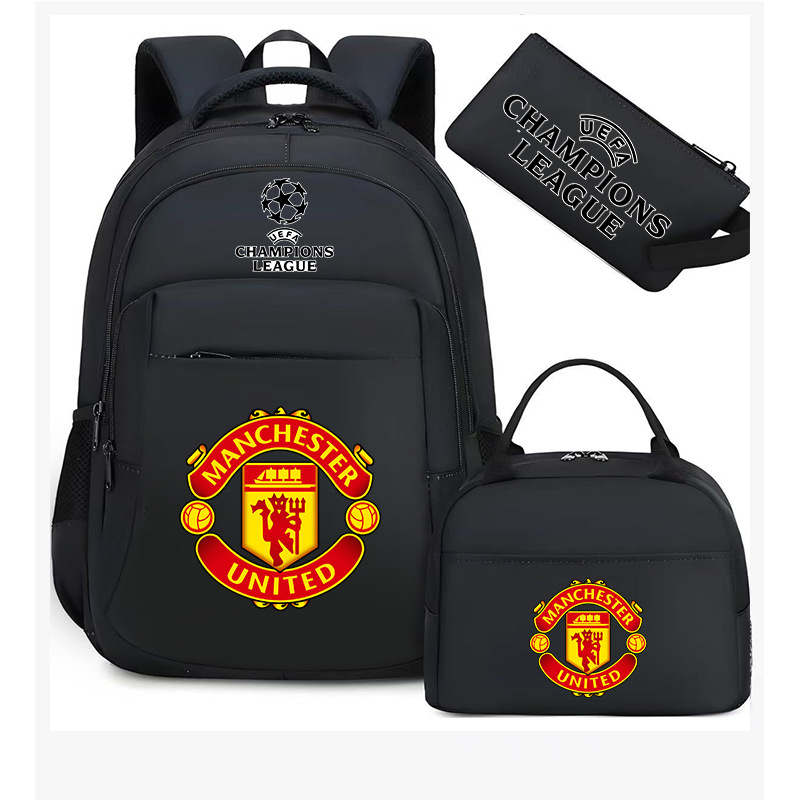 Real Madrid, Chelsea, football fans, surrounding elementary school students, Bayern backpack, large capacity backpack, three piece set