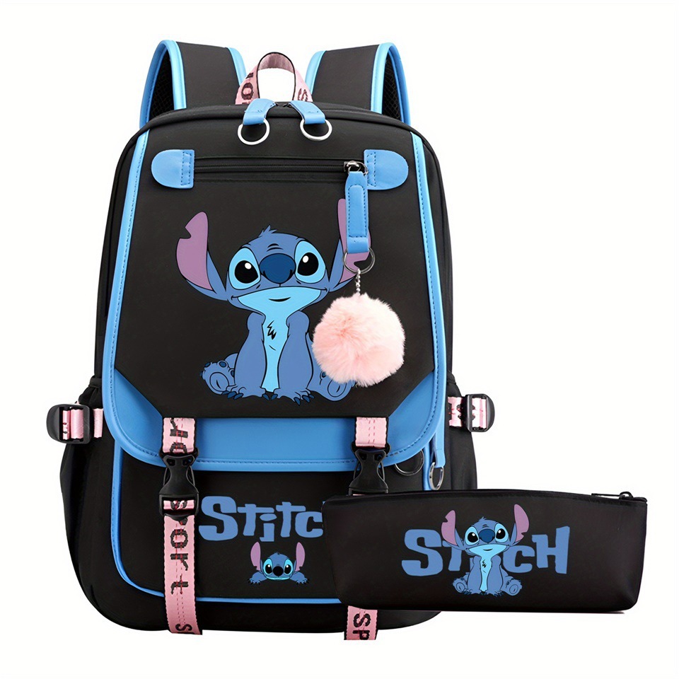 Cross border hot selling anime backpack, interstellar baby, cute cartoon backpack, USB casual student zipper pencil case set