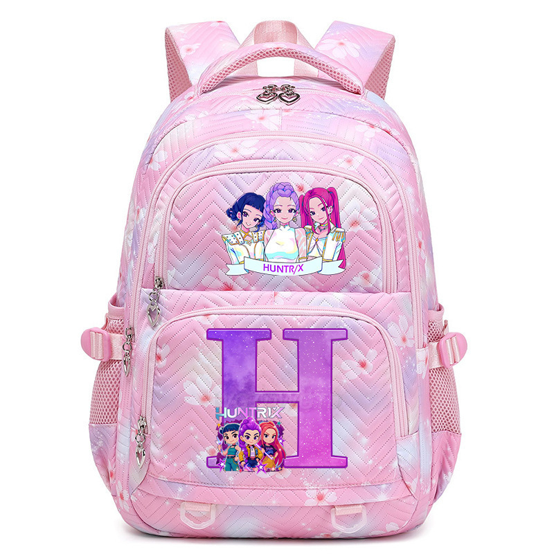 Cross border new witch hunting group letter print Korean version trendy backpack, lightweight and large capacity backpack for primary and secondary school students Cross border new witch hunting group letter print Korean version trendy backpack, lightweight and large capacity backpack for primary and secondary school students