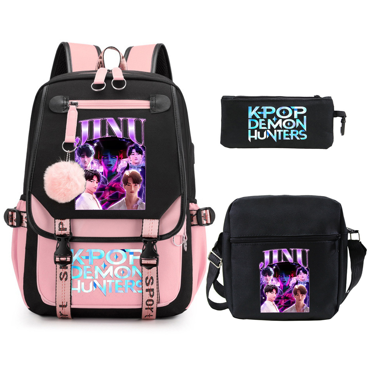 Witch Hunting Squad Printed Children's Fashion Backpack Cross border Large Capacity Casual Backpack Set for Primary and Secondary School Students Witch Hunting Squad Printed Children's Fashion Backpack Cross border Large Capacity Casual Backpack Set for Primary and Secondary School Students