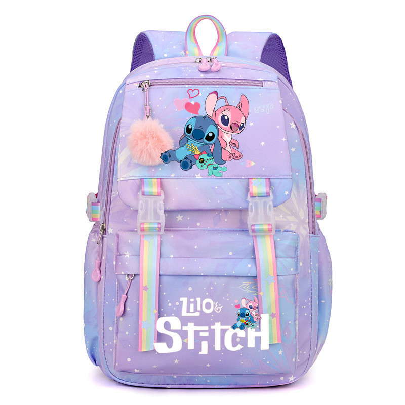 Interstellar Baby Stitch Stitch Stitch Student Backpack Large Capacity Backpack Rainbow Printed Cartoon Outdoor Backpack
