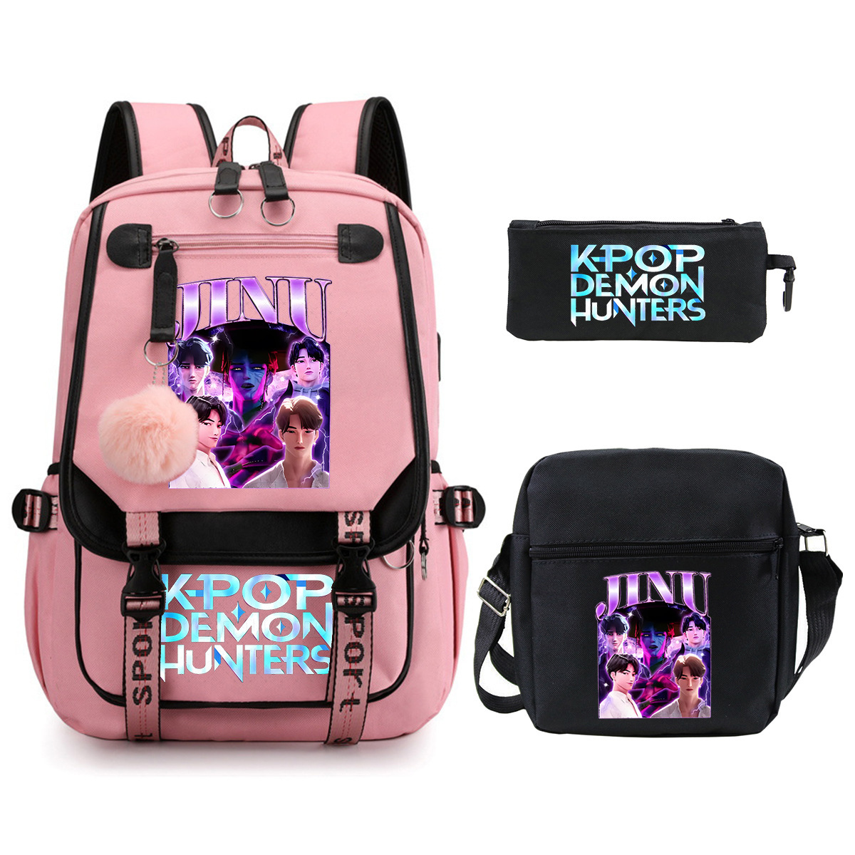 Witch Hunting Squad Printed Children's Fashion Backpack Cross border Large Capacity Casual Backpack Set for Primary and Secondary School Students Witch Hunting Squad Printed Children's Fashion Backpack Cross border Large Capacity Casual Backpack Set for Primary and Secondary School Students