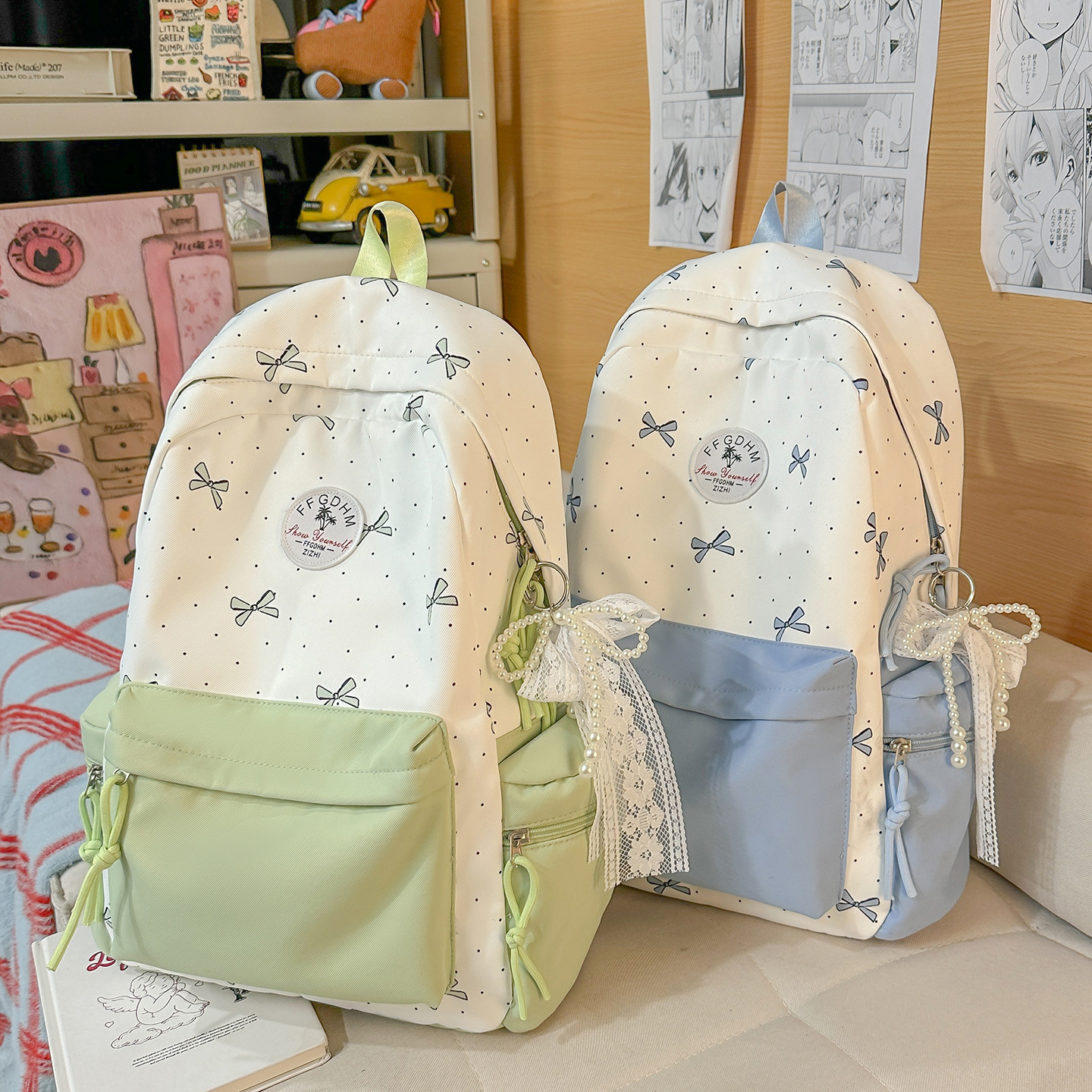 Explosive Little Fresh Female College Student Junior High School Student Backpack Versatile Color Contrasting Casual Backpack Large Capacity Backpack