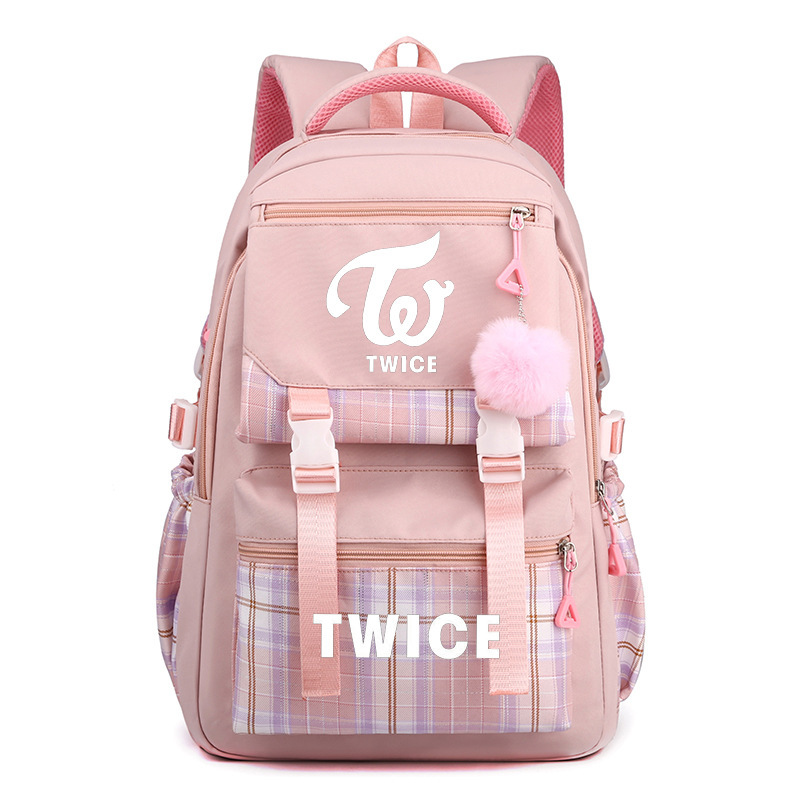 Cross border celebrity TWICE peripheral backpack for teenagers, large capacity backpack for men and women, casual travel bag Cross border celebrity TWICE peripheral backpack for teenagers, large capacity backpack for men and women, casual travel bag