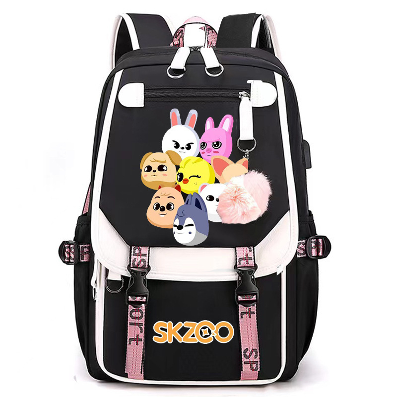 New travel bag, sports bag, student backpack, backpack, USB charging bag, Stray Kids large capacity bag