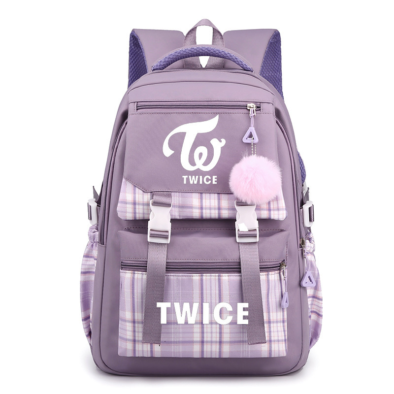 Cross border celebrity TWICE peripheral backpack for teenagers, large capacity backpack for men and women, casual travel bag Cross border celebrity TWICE peripheral backpack for teenagers, large capacity backpack for men and women, casual travel bag