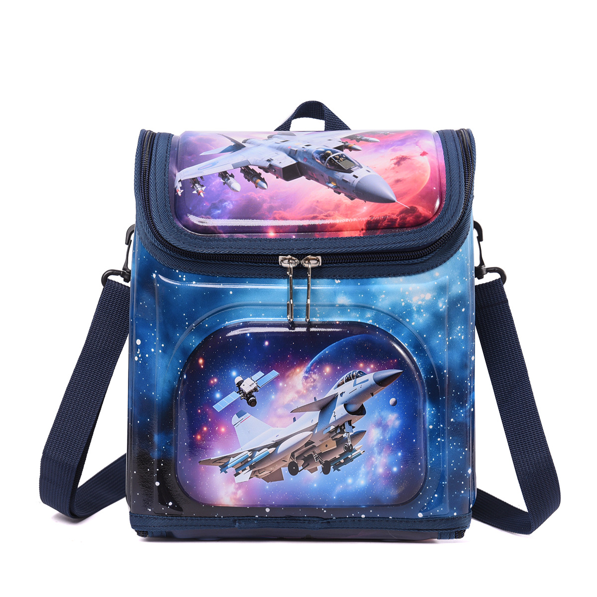 Foreign trade children's lunch bag, PC hard shell backpack, cute cartoon diagonal cross bag, cross-border multifunctional student bag