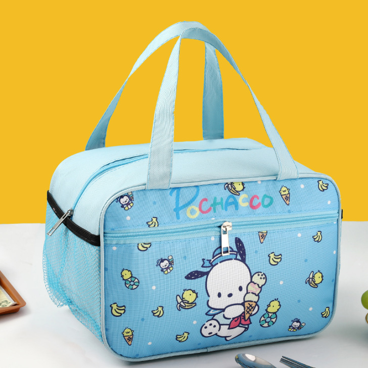 New Cartoon Kuromi Little White Dog Insulated Bag for Primary School Students with Large Capacity Side Pocket Handheld Lunch Box Bag Bento Bag New Cartoon Kuromi Little White Dog Insulated Bag for Primary School Students with Large Capacity Side Pocket Handheld Lunch Box Bag Bento Bag