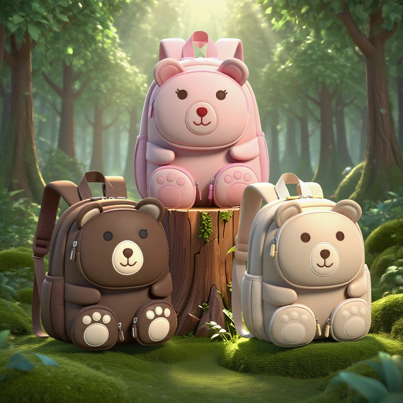 Sesame Baby's new children's 3D cartoon backpack for outdoor play, backpack diving materials, kindergarten backpack