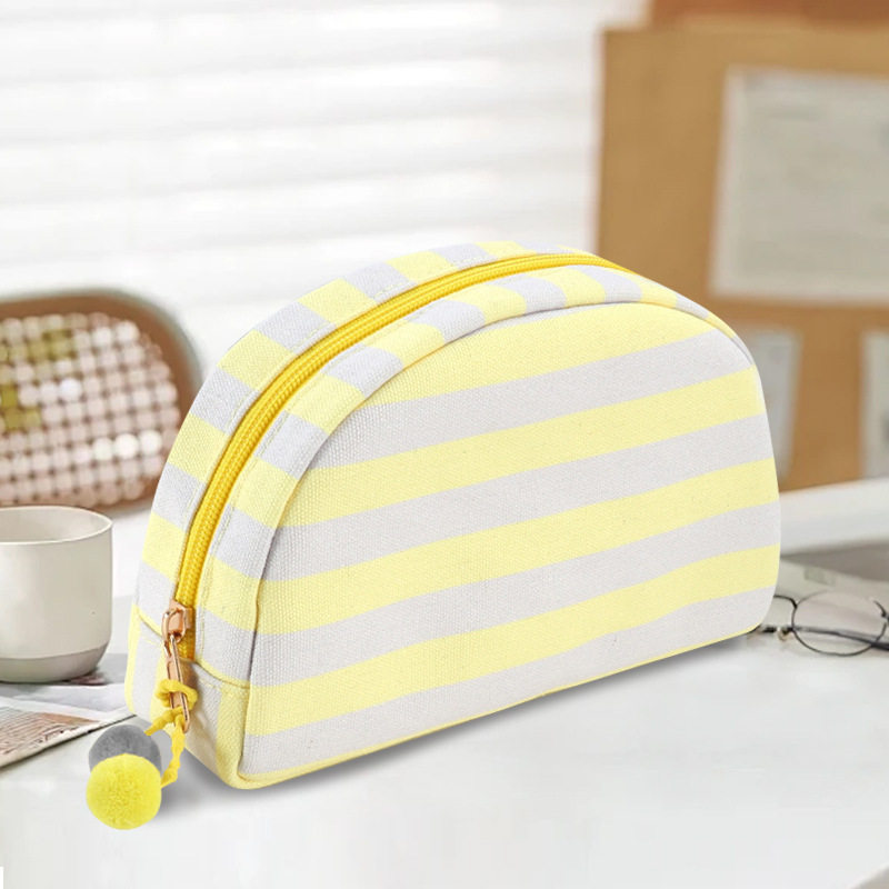 New striped shell makeup bag, portable toiletry storage bag, small toiletry bag, travel large capacity bag for going out New striped shell makeup bag, portable toiletry storage bag, small toiletry bag, travel large capacity bag for going out