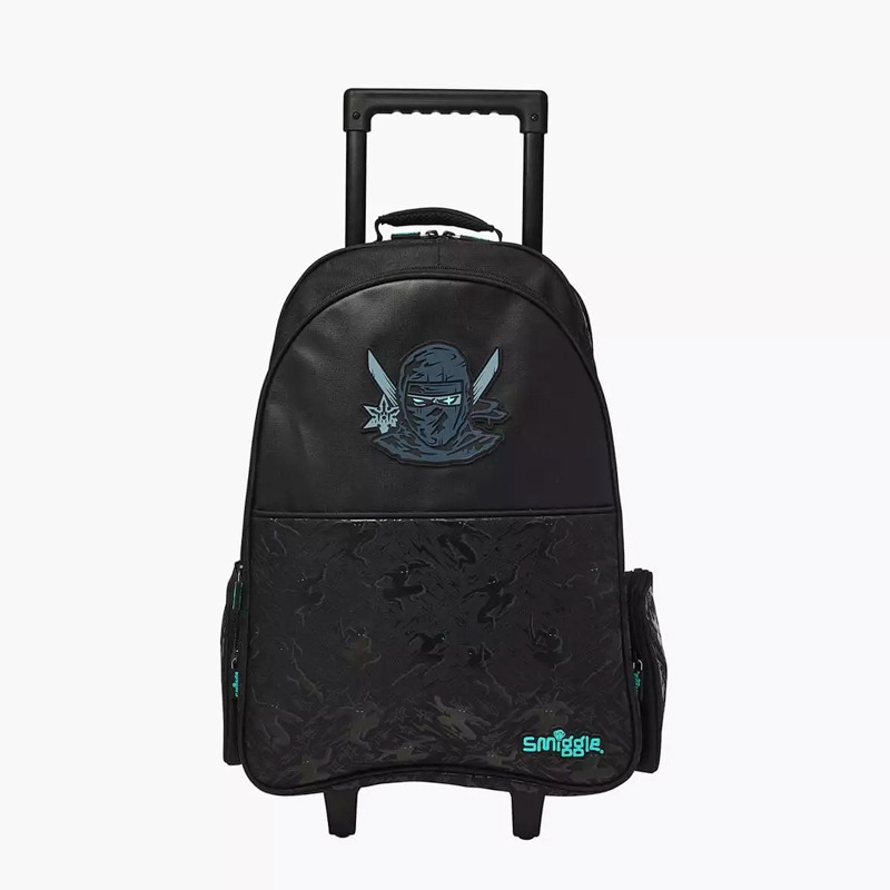 Australian Smiggle backpack for primary and secondary school students, large capacity backpack, super cool black ninja backpack, outdoor leisure bag