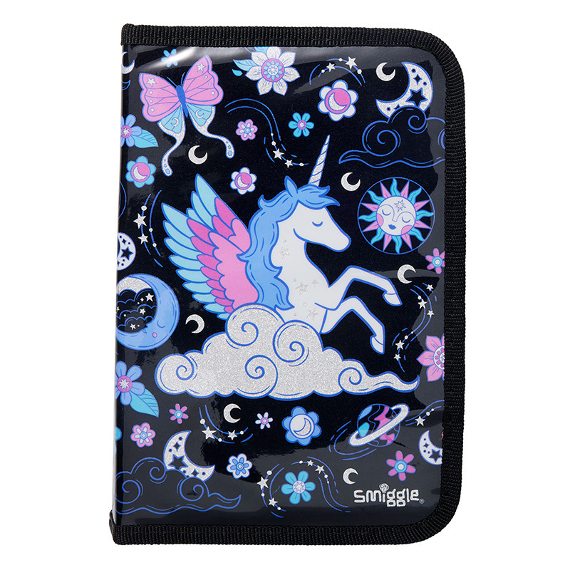 Australian smilgle backpack for elementary school students, black Pegasus cartoon children's backpack, backpack, meal bag, pencil case Australian smilgle backpack for elementary school students, black Pegasus cartoon children's backpack, backpack, meal bag, pencil case