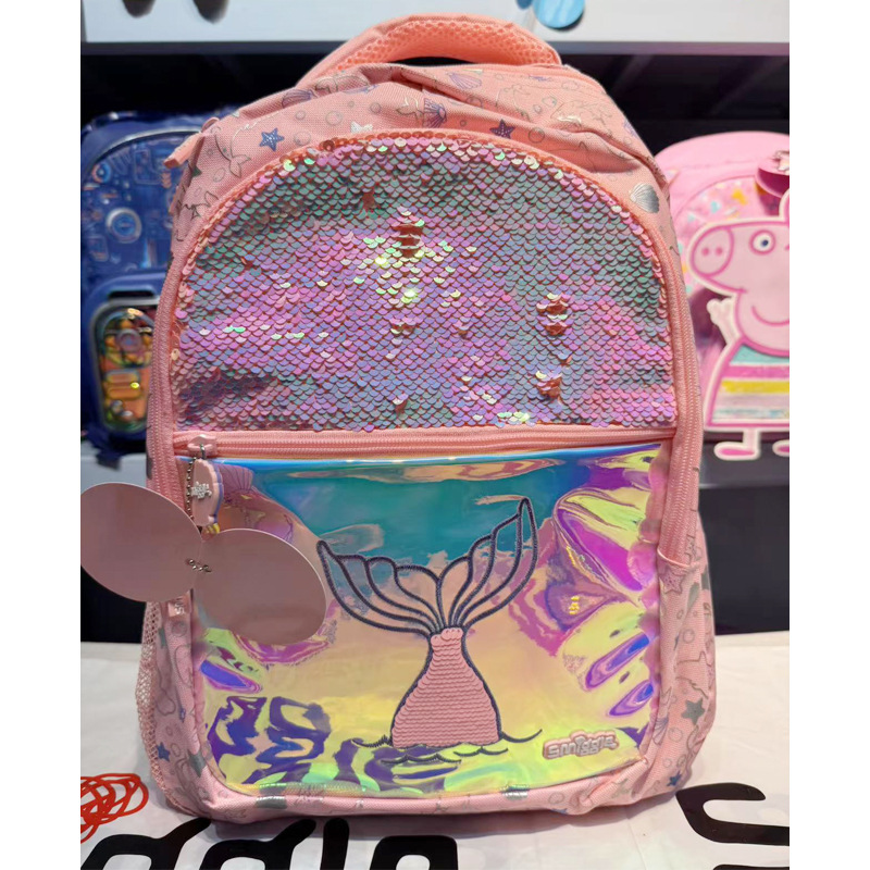 Australian Smiggle backpack, cartoon mermaid backpack for elementary school students, children's multifunctional backpack, leisure bag Australian Smiggle backpack, cartoon mermaid backpack for elementary school students, children's multifunctional backpack, leisure bag