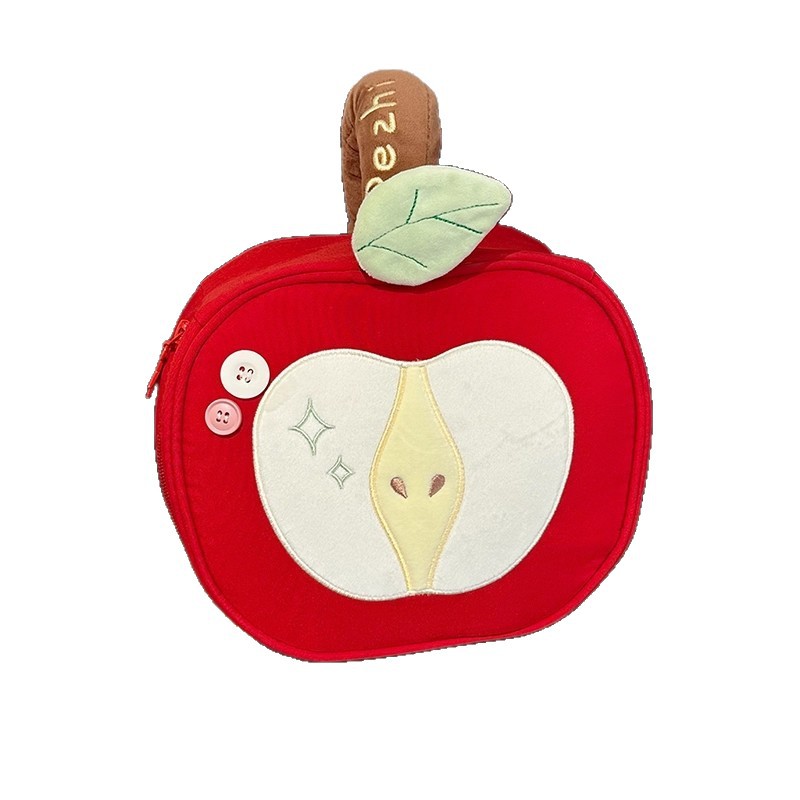 Cute Apple Makeup Bag Large Capacity Makeup Divided Storage Bag for Outdoor Travel Portable Handheld Toilet Bag Cute Apple Makeup Bag Large Capacity Makeup Divided Storage Bag for Outdoor Travel Portable Handheld Toilet Bag