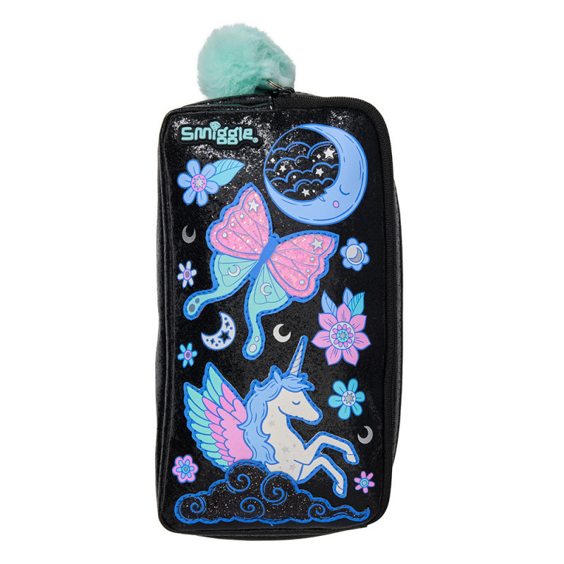 Australian smilgle backpack for elementary school students, black Pegasus cartoon children's backpack, backpack, meal bag, pencil case Australian smilgle backpack for elementary school students, black Pegasus cartoon children's backpack, backpack, meal bag, pencil case