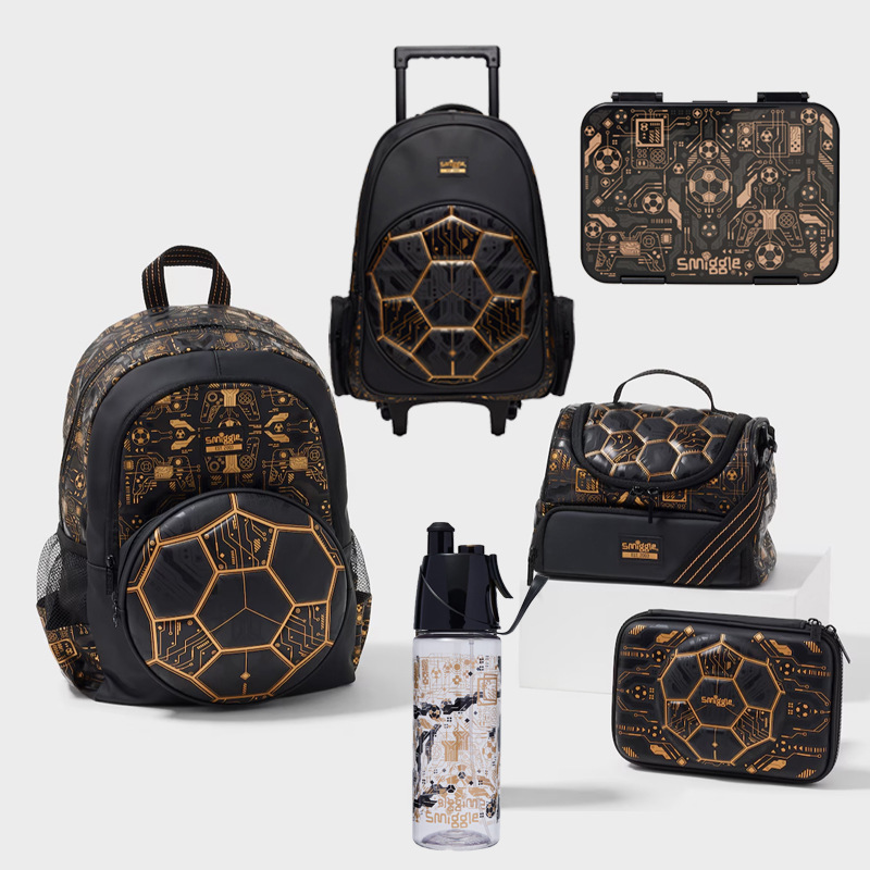 Australian smilgle Marvel themed black gold football cool children's backpack set for elementary school students with large capacity backpack
