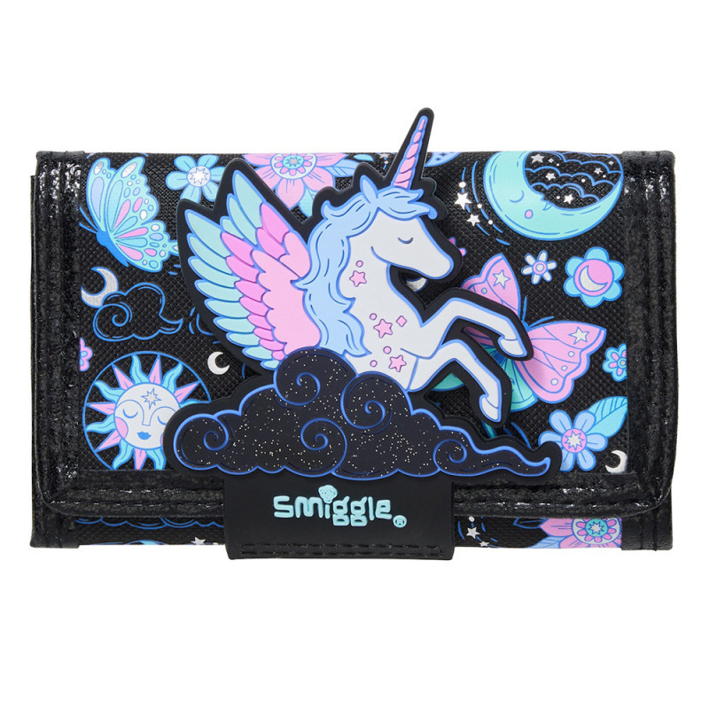 Australian smilgle backpack for elementary school students, black Pegasus cartoon children's backpack, backpack, meal bag, pencil case Australian smilgle backpack for elementary school students, black Pegasus cartoon children's backpack, backpack, meal bag, pencil case