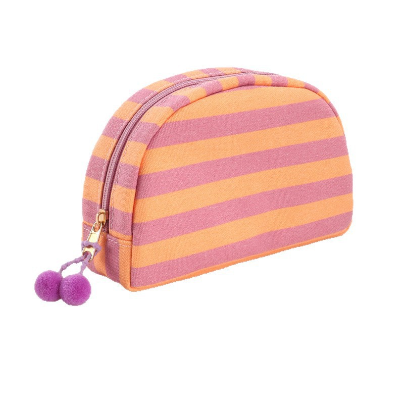 New striped shell makeup bag, portable toiletry storage bag, small toiletry bag, travel large capacity bag for going out New striped shell makeup bag, portable toiletry storage bag, small toiletry bag, travel large capacity bag for going out