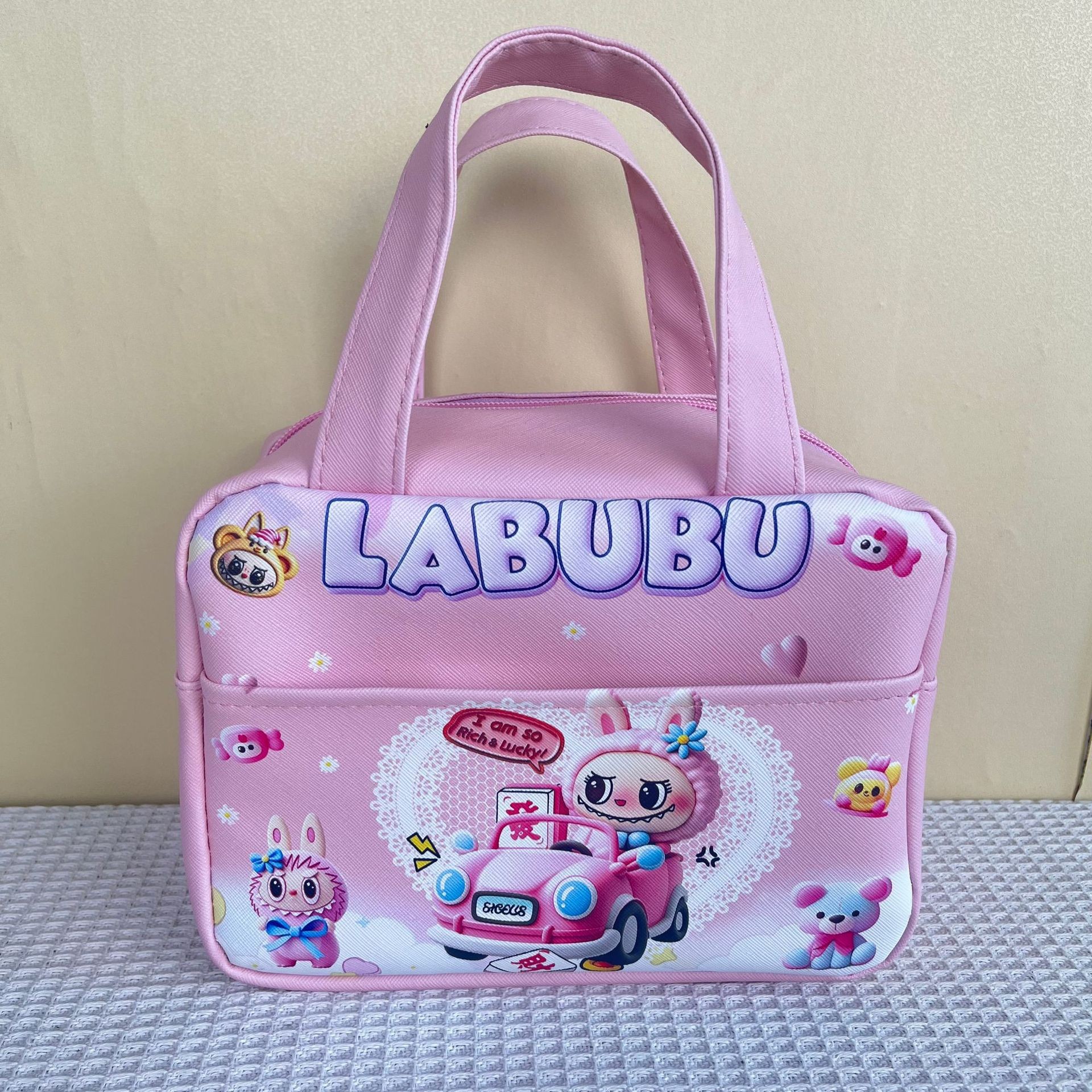 Insulated lunch box bag, hand-held bento bag, elementary school students bring food lunch bag, cartoon meal bag, boys and girls, Yugui dog Insulated lunch box bag, hand-held bento bag, elementary school students bring food lunch bag, cartoon meal bag, boys and girls, Yugui dog