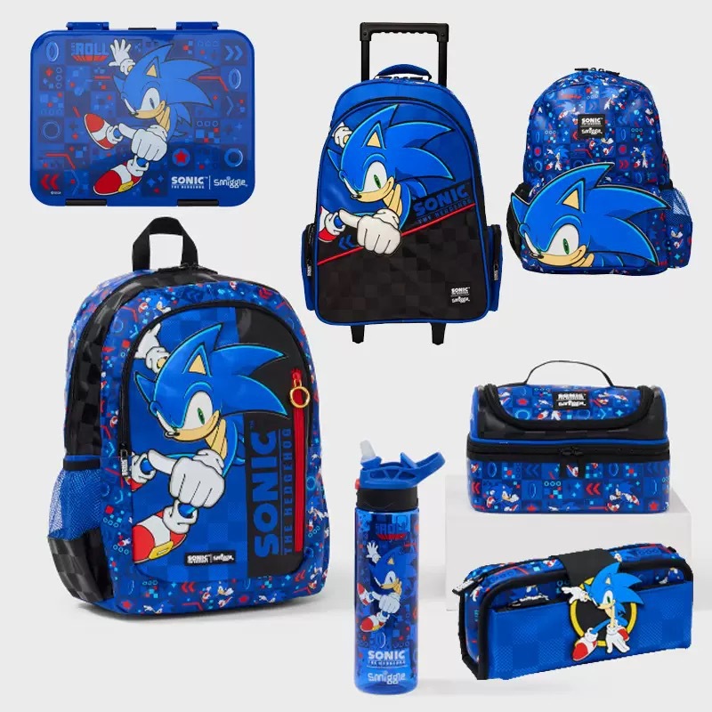 Australian Smiggle children's backpack Sonic large cartoon backpack backpack for men and women with large capacity