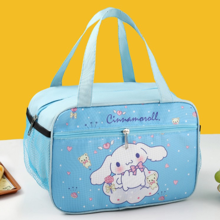 New Cartoon Kuromi Little White Dog Insulated Bag for Primary School Students with Large Capacity Side Pocket Handheld Lunch Box Bag Bento Bag New Cartoon Kuromi Little White Dog Insulated Bag for Primary School Students with Large Capacity Side Pocket Handheld Lunch Box Bag Bento Bag