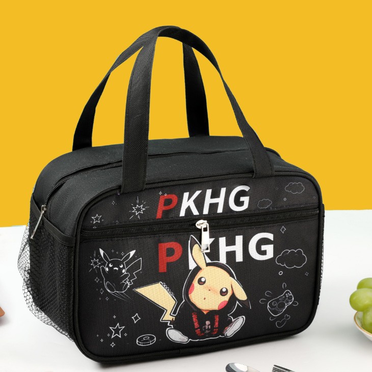 New Cartoon Kuromi Little White Dog Insulated Bag for Primary School Students with Large Capacity Side Pocket Handheld Lunch Box Bag Bento Bag New Cartoon Kuromi Little White Dog Insulated Bag for Primary School Students with Large Capacity Side Pocket Handheld Lunch Box Bag Bento Bag
