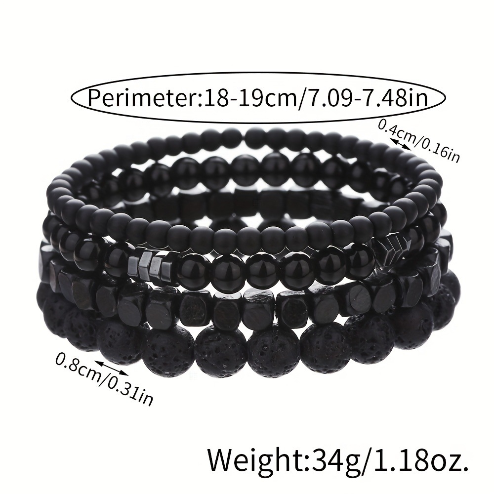 Cross border New Punk Style Men's Bracelet Natural Stone Set Stacked Bracelet Versatile Popular Handpiece Wholesale Cross border New Punk Style Men's Bracelet Natural Stone Set Stacked Bracelet Versatile Popular Handpiece Wholesale