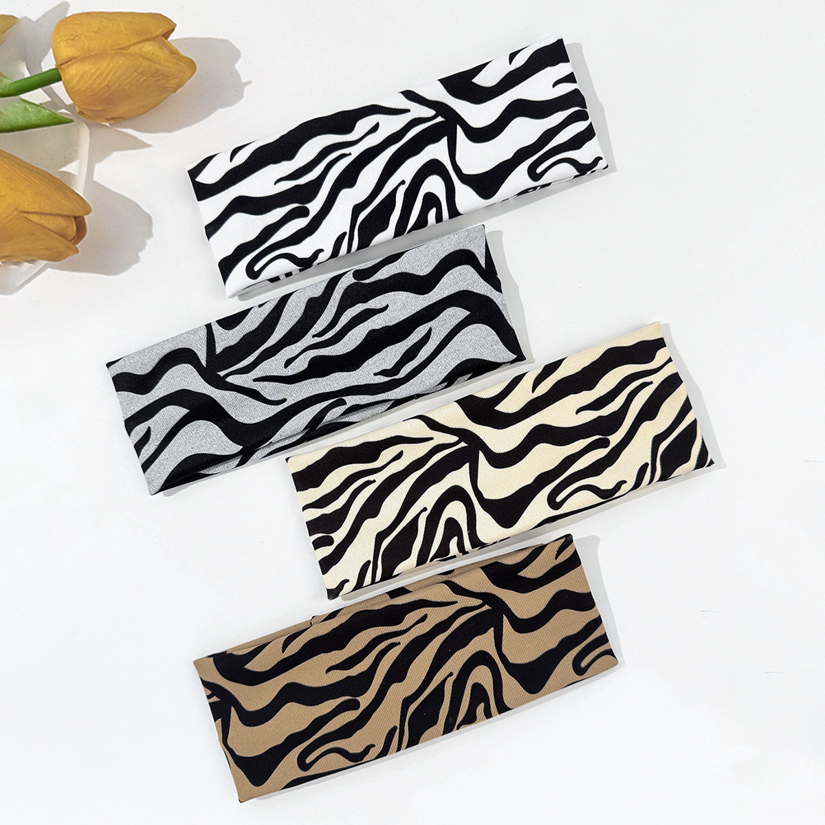 Cross border new European and American striped printed headband, sports headband, unisex fashionable sweat absorbing yoga headband