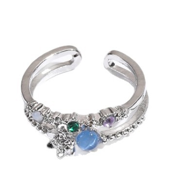 Cross border popular product from Europe, America, and South Korea - heart-shaped circular zircon ring for women - light luxury, niche design, adjustable factory Cross border popular product from Europe, America, and South Korea - heart-shaped circular zircon ring for women - light luxury, niche design, adjustable factory