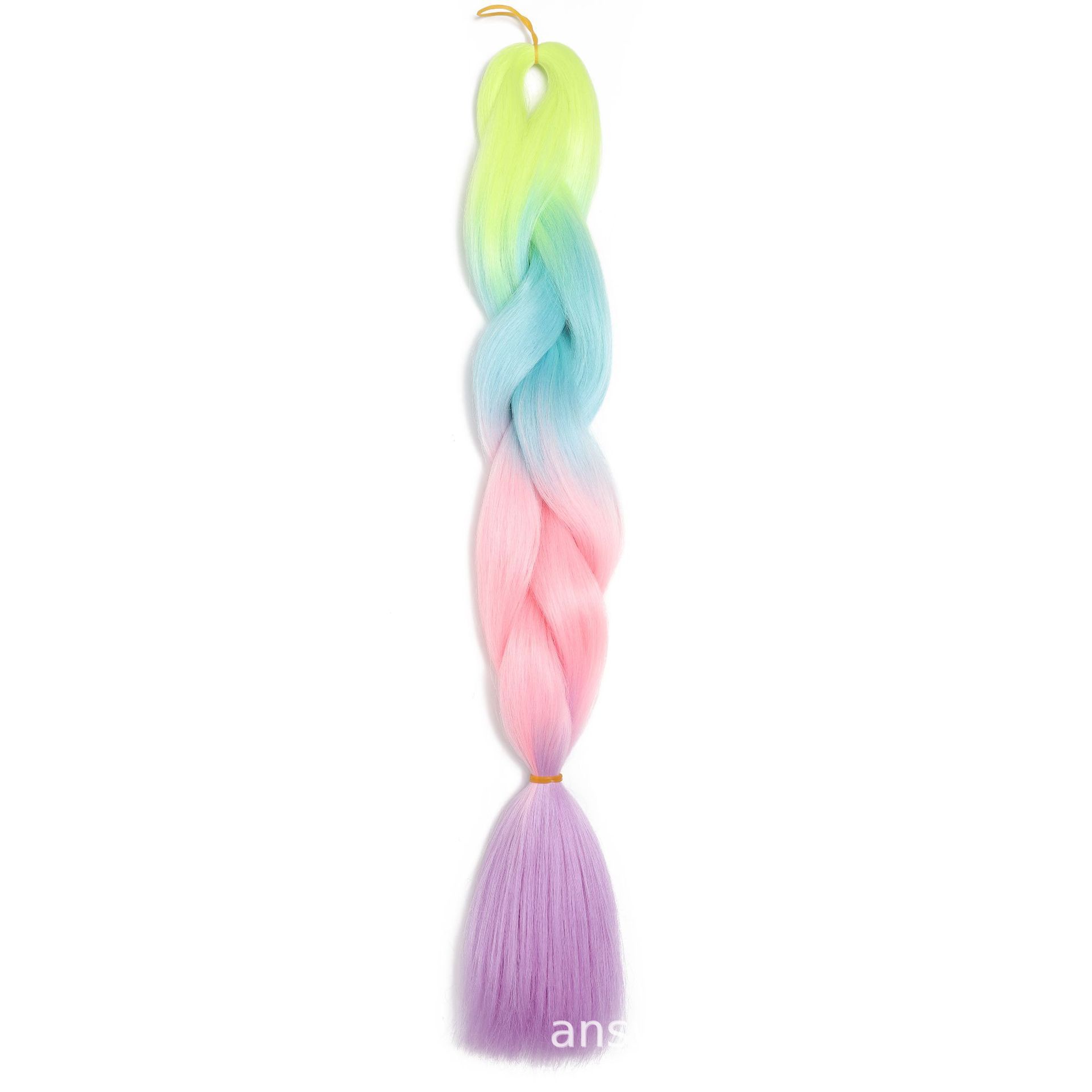Luminous braids, ponytails, hair extensions, colored luminous braids, synthetic wigs, fluorescent ponytails, and large braids Luminous braids, ponytails, hair extensions, colored luminous braids, synthetic wigs, fluorescent ponytails, and large braids