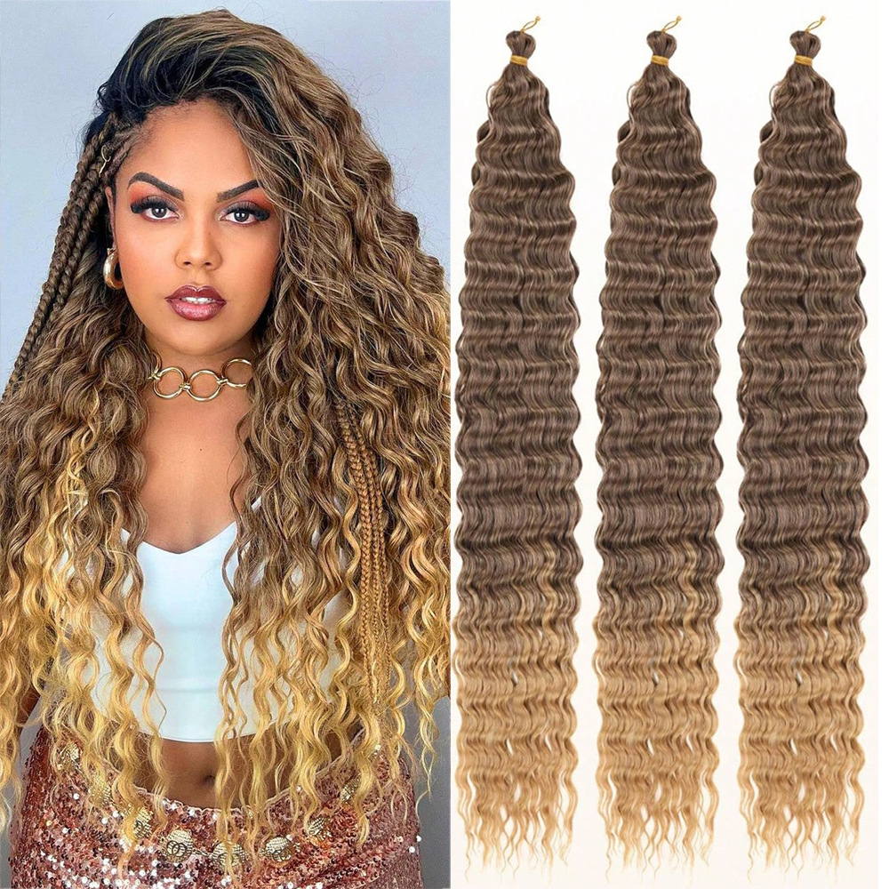 Chemical fiber wig with Deep Wave Twist 30in 100g crochet hook hair for cross-border foreign trade wig