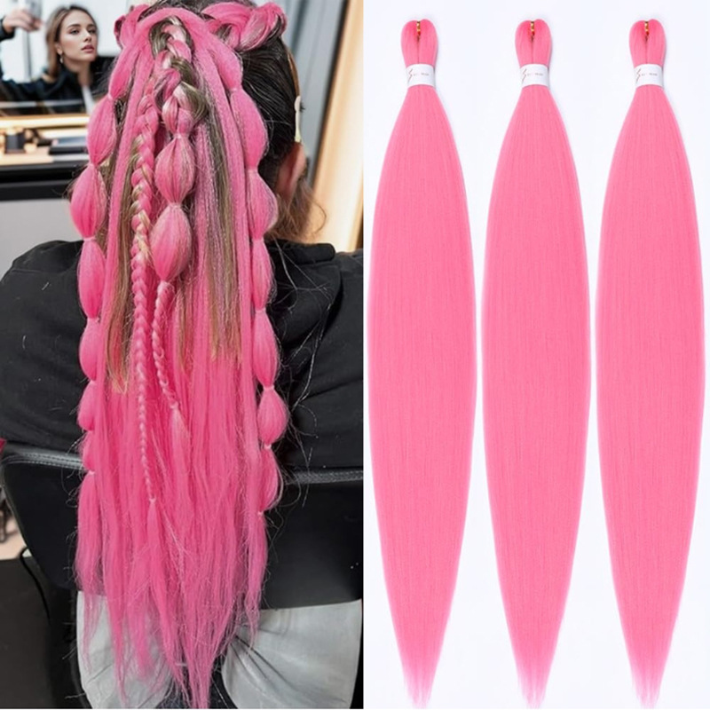 European and American low-temperature long straight hair EZ large braid styling wig 26 inches 90g BRAID synthetic fiber and stretch European and American low-temperature long straight hair EZ large braid styling wig 26 inches 90g BRAID synthetic fiber and stretch