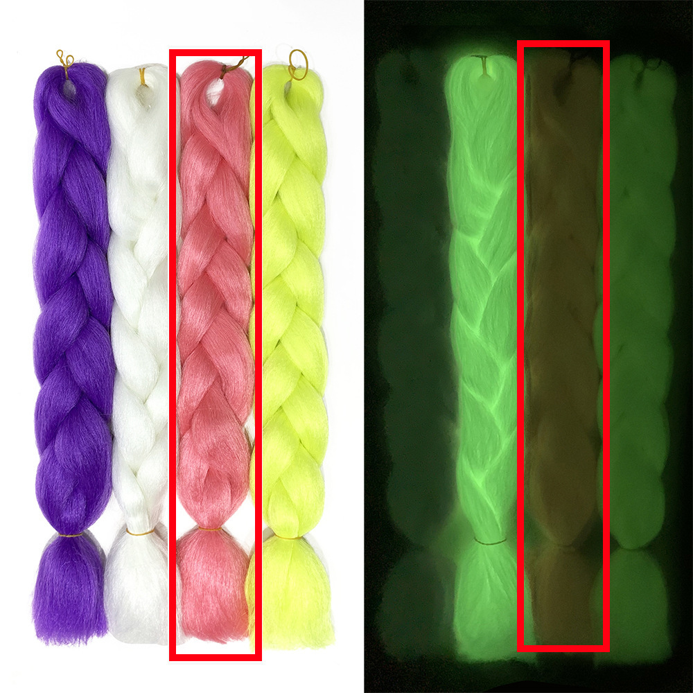 Luminous braids, ponytails, hair extensions, colored luminous braids, synthetic wigs, fluorescent ponytails, and large braids Luminous braids, ponytails, hair extensions, colored luminous braids, synthetic wigs, fluorescent ponytails, and large braids