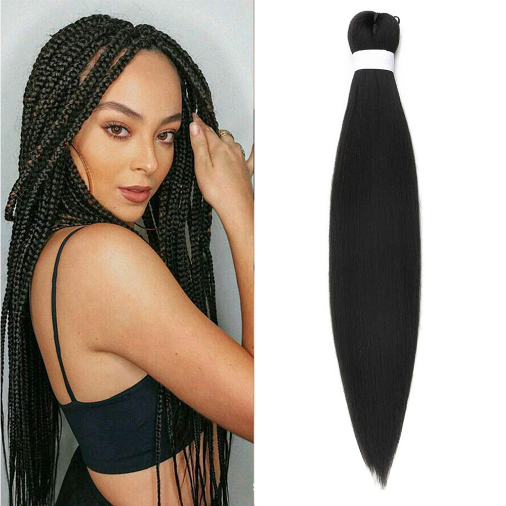 European and American low-temperature long straight hair EZ large braid styling wig 26 inches 90g BRAID synthetic fiber and stretch