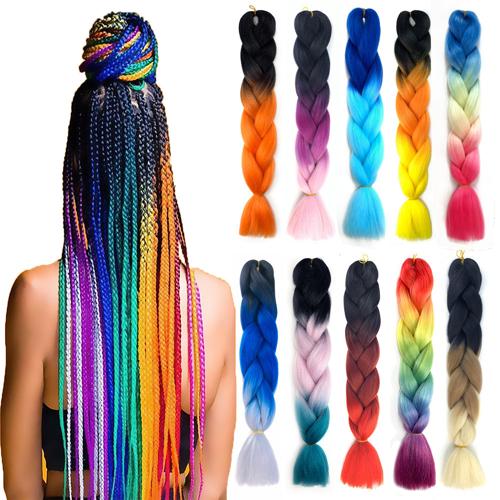 Foreign trade African large braid wig color dirty braid gradient synthetic hair hip-hop dirty braid braided hair spot wholesale