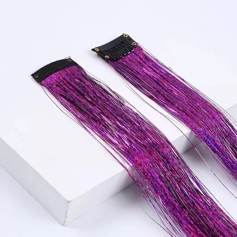Cross border foreign trade colorful laser hair clip, straight hair clip, gold wire, rainbow bright silk, laser wire Cross border foreign trade colorful laser hair clip, straight hair clip, gold wire, rainbow bright silk, laser wire