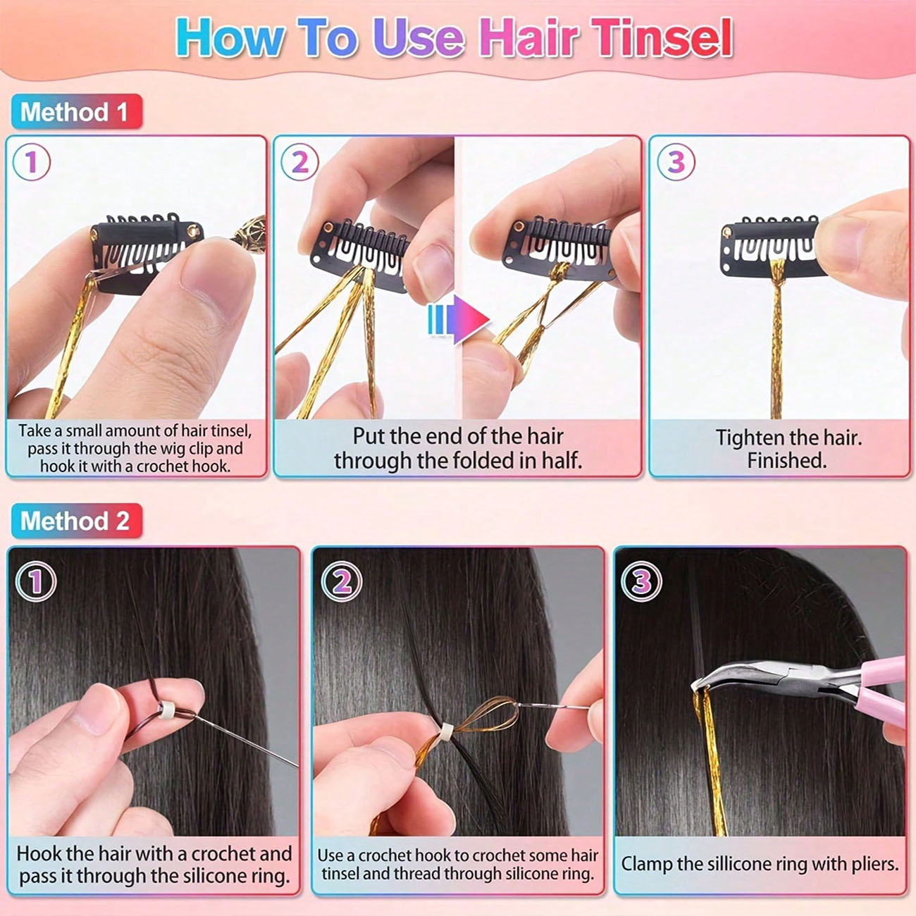 Source factory Tinselhair laser wire shiny metal wire seamless hair extensions Amazon wig extensions batch Source factory Tinselhair laser wire shiny metal wire seamless hair extensions Amazon wig extensions batch