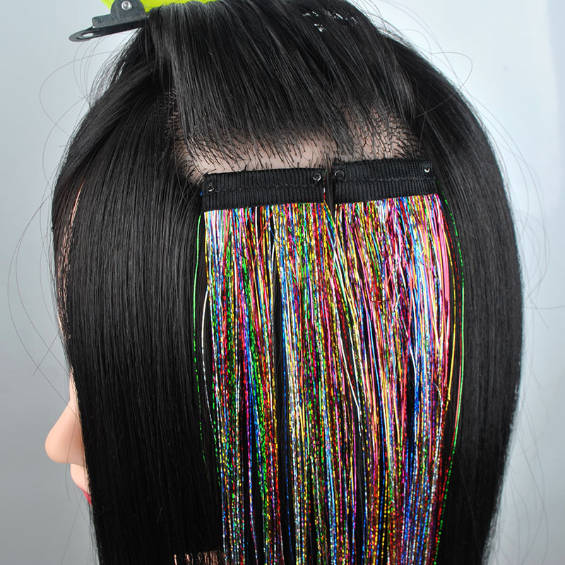 Cross border foreign trade colorful laser hair clip, straight hair clip, gold wire, rainbow bright silk, laser wire Cross border foreign trade colorful laser hair clip, straight hair clip, gold wire, rainbow bright silk, laser wire