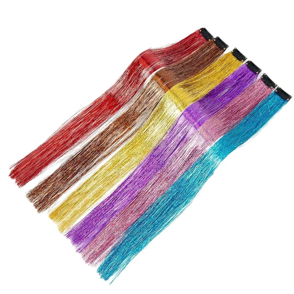 Cross border foreign trade colorful laser hair clip, straight hair clip, gold wire, rainbow bright silk, laser wire Cross border foreign trade colorful laser hair clip, straight hair clip, gold wire, rainbow bright silk, laser wire