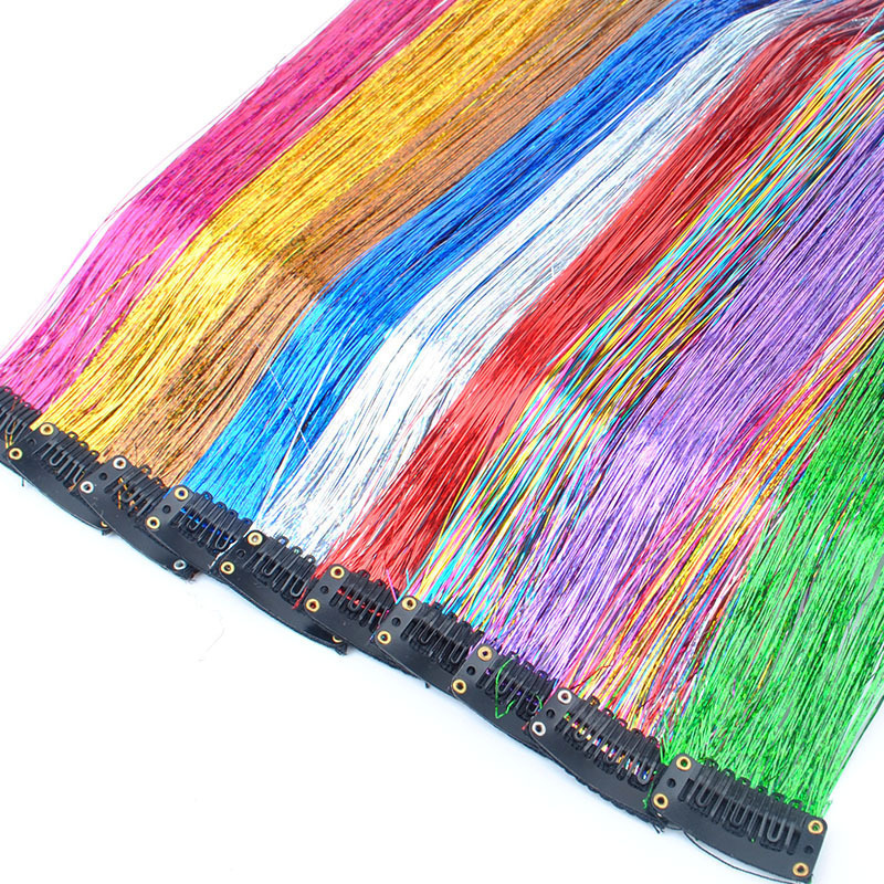 Cross border foreign trade colorful laser hair clip, straight hair clip, gold wire, rainbow bright silk, laser wire Cross border foreign trade colorful laser hair clip, straight hair clip, gold wire, rainbow bright silk, laser wire