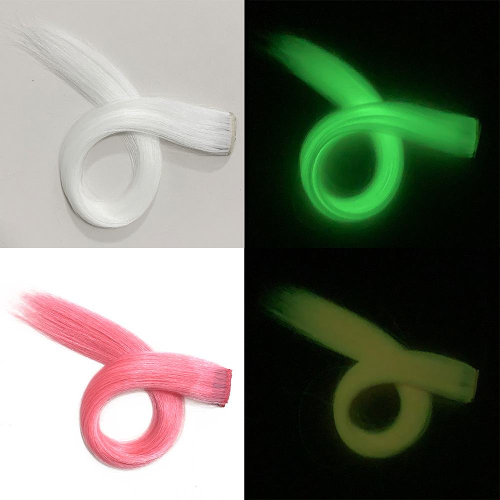 Luminous hair patches, colored ear dye wig patches, first absorb light, then glow in the dark, internet famous, same style female straight hair extensions Luminous hair patches, colored ear dye wig patches, first absorb light, then glow in the dark, internet famous, same style female straight hair extensions