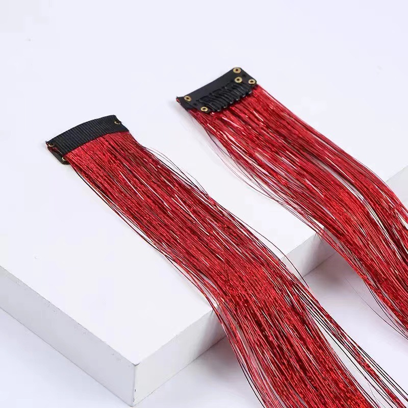 Cross border foreign trade colorful laser hair clip, straight hair clip, gold wire, rainbow bright silk, laser wire Cross border foreign trade colorful laser hair clip, straight hair clip, gold wire, rainbow bright silk, laser wire