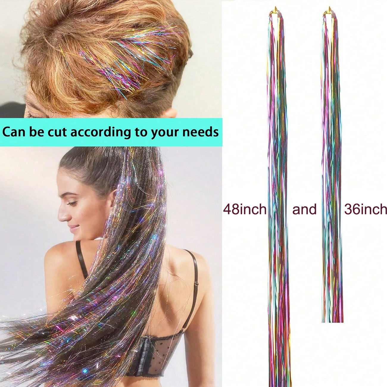 Source factory Tinselhair laser wire shiny metal wire seamless hair extensions Amazon wig extensions batch Source factory Tinselhair laser wire shiny metal wire seamless hair extensions Amazon wig extensions batch