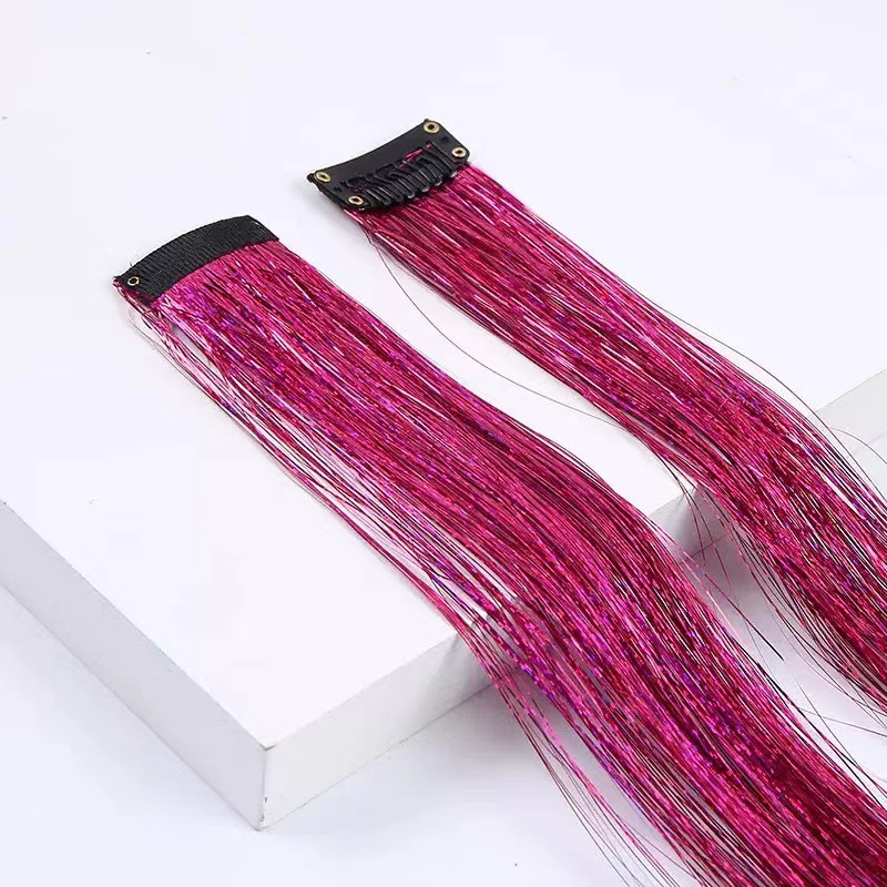 Cross border foreign trade colorful laser hair clip, straight hair clip, gold wire, rainbow bright silk, laser wire Cross border foreign trade colorful laser hair clip, straight hair clip, gold wire, rainbow bright silk, laser wire