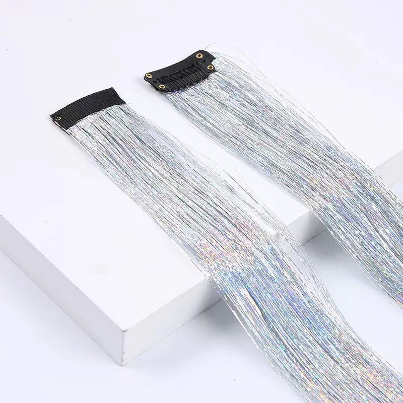 Cross border foreign trade colorful laser hair clip, straight hair clip, gold wire, rainbow bright silk, laser wire Cross border foreign trade colorful laser hair clip, straight hair clip, gold wire, rainbow bright silk, laser wire