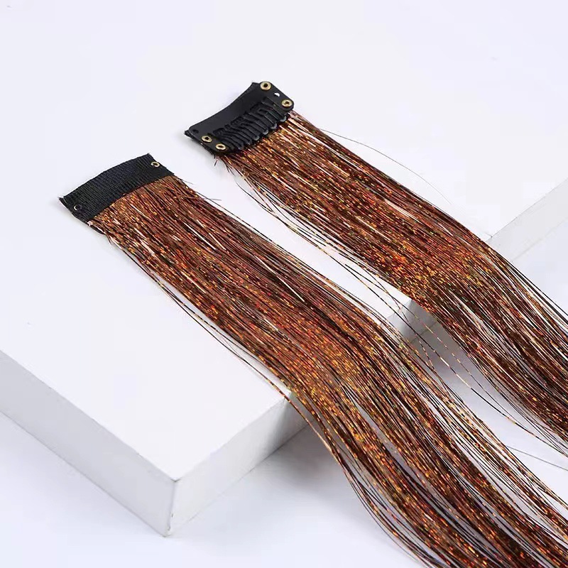 Cross border foreign trade colorful laser hair clip, straight hair clip, gold wire, rainbow bright silk, laser wire Cross border foreign trade colorful laser hair clip, straight hair clip, gold wire, rainbow bright silk, laser wire