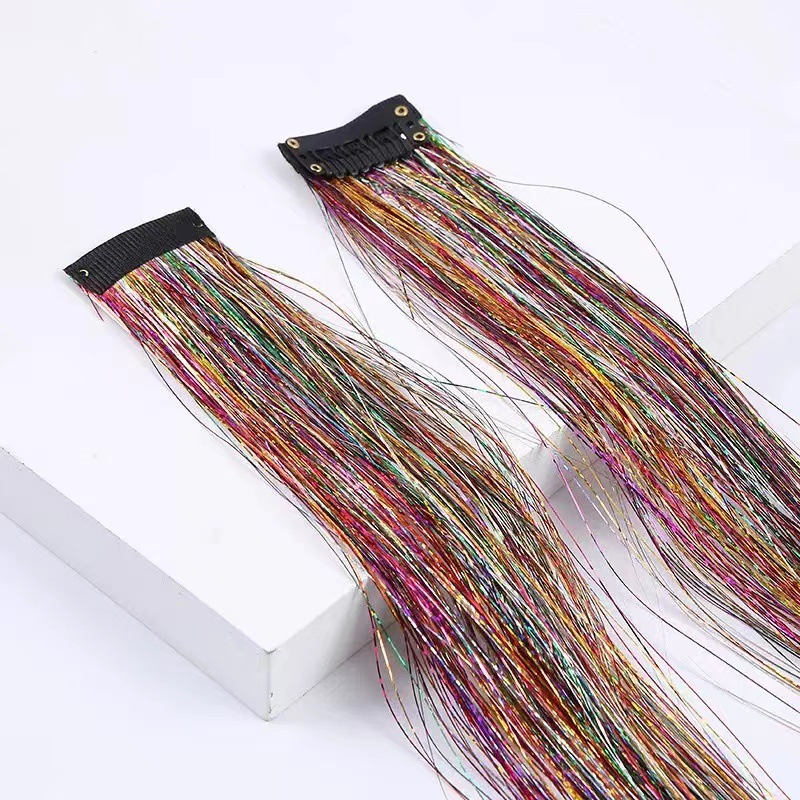 Cross border foreign trade colorful laser hair clip, straight hair clip, gold wire, rainbow bright silk, laser wire Cross border foreign trade colorful laser hair clip, straight hair clip, gold wire, rainbow bright silk, laser wire