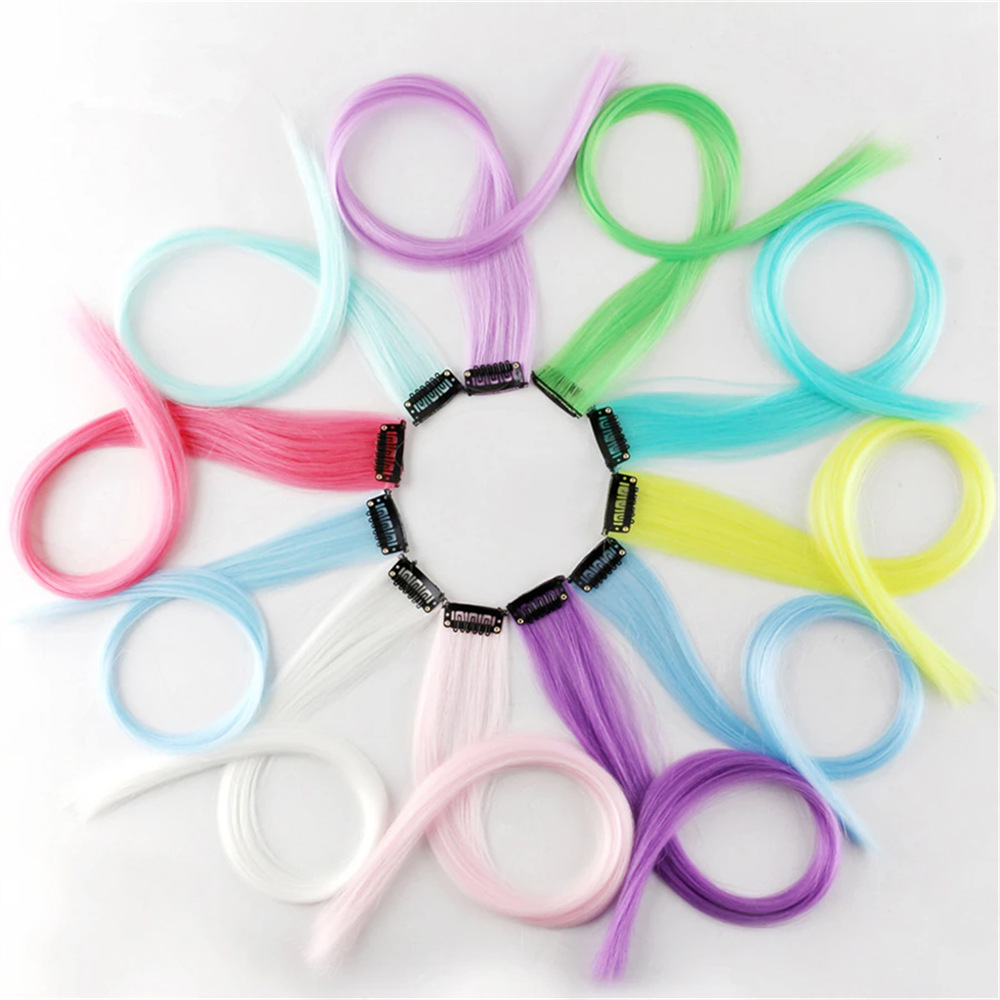 Luminous hair patches, colored ear dye wig patches, first absorb light, then glow in the dark, internet famous, same style female straight hair extensions Luminous hair patches, colored ear dye wig patches, first absorb light, then glow in the dark, internet famous, same style female straight hair extensions